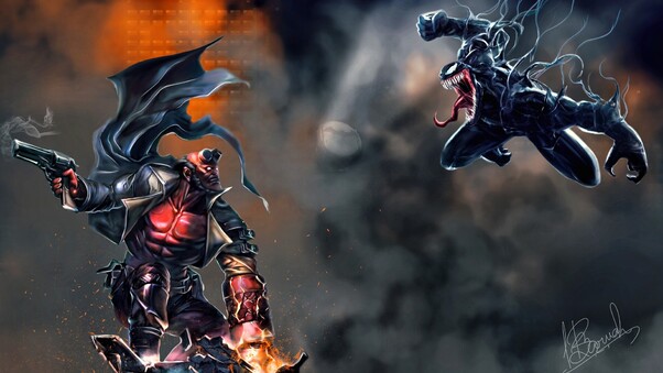 Hellboy Vs Venom Wallpaper
