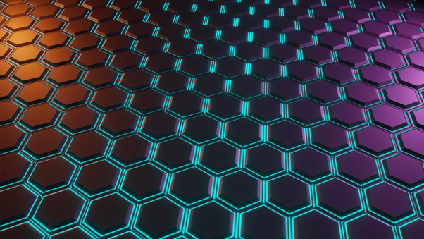 Hexagon Glowing Tiles 5k Wallpaper