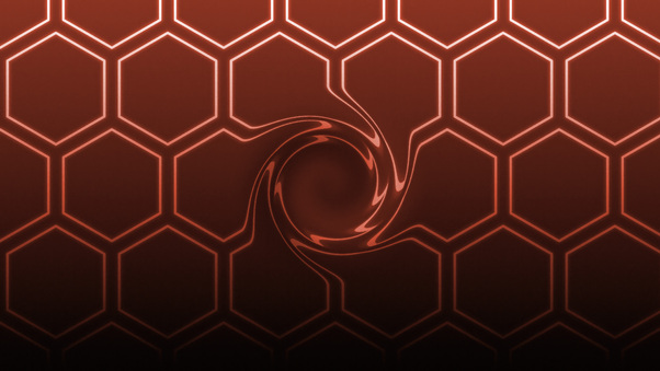 Hexagon Grid Orange Wallpaper