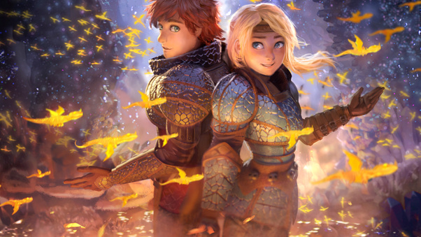Hiccup And Astrid 5k Wallpaper