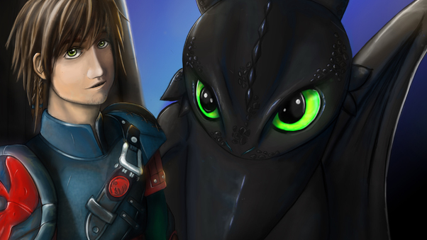 Hiccup And Toothless Digital Art New Wallpaper