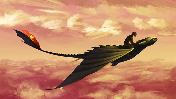 Hiccup And Toothless Flying Wallpaper