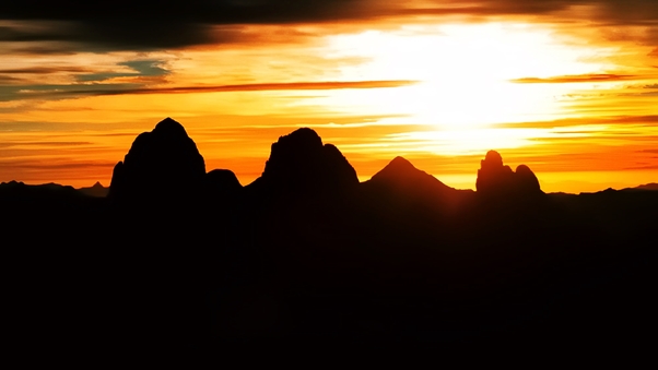 Hoggar Sahara Mountains Sunset Wallpaper