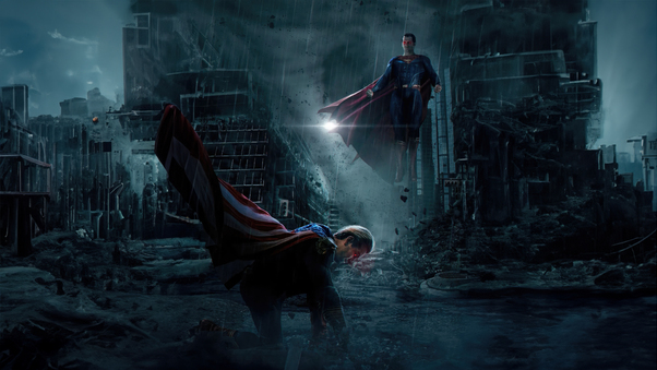 Homelander And Superman Icons Of Two Worlds Wallpaper
