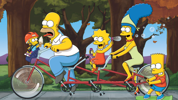 Homer Marge Bart Lisa The Simpsons Family 4k 5k Wallpaper