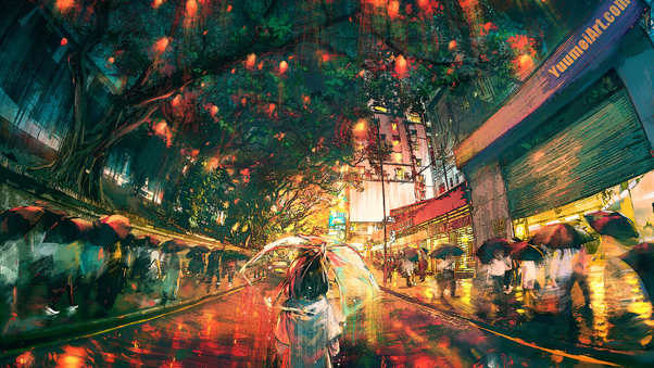 Hong Kong Lights 4k Wallpaper