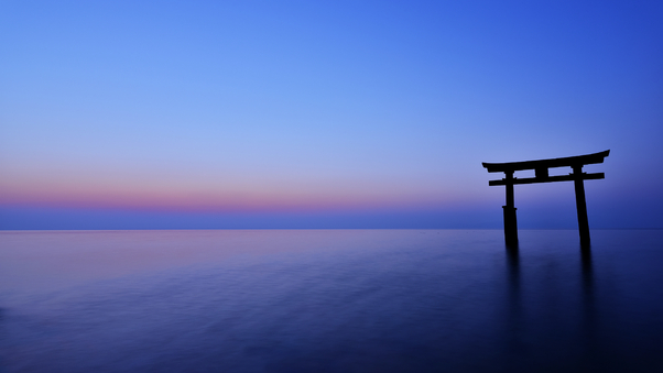 Horizon Sunset Blue Sea Wallpaper