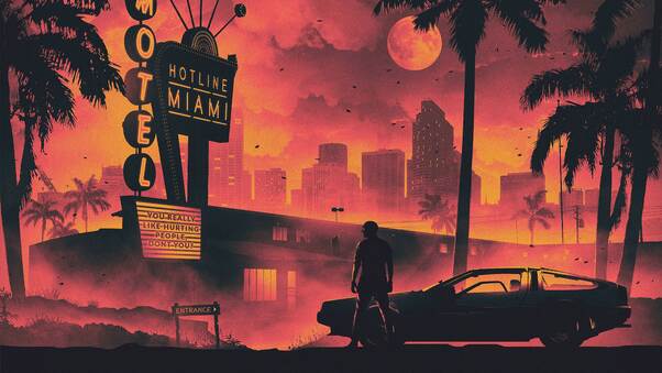 Hotline Miami Game Retro Style Dark Life Cityscape 5k Wallpaper