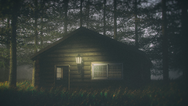 House In Forest Darkness 4k Wallpaper