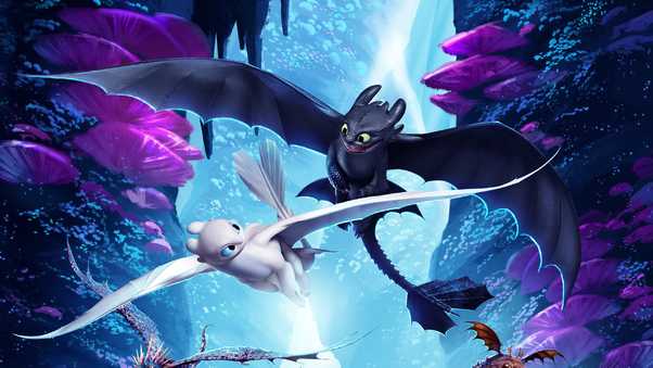 How To Train Your Dragon The Hidden World Night Fury And Light Fury Wallpaper