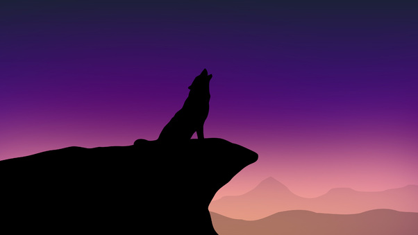 Howling Wolf Minimalism 4k Wallpaper