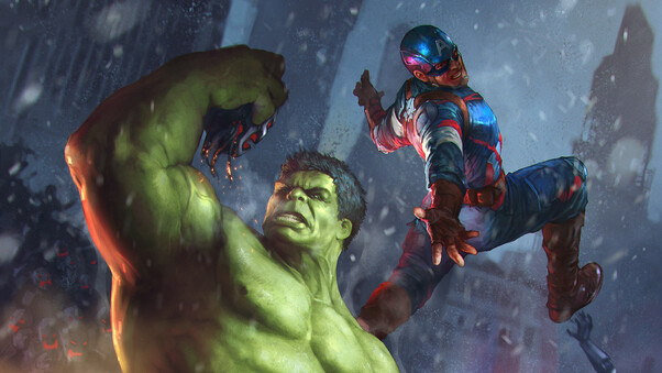 Hulk And Captain America Wallpaper