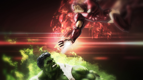 Hulk And Iron Man Art Wallpaper