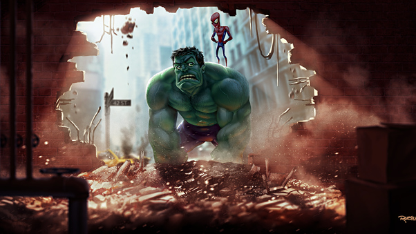 Hulk And Spider Man Wallpaper