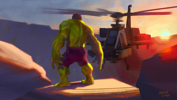 Hulk Art Sunset Wallpaper