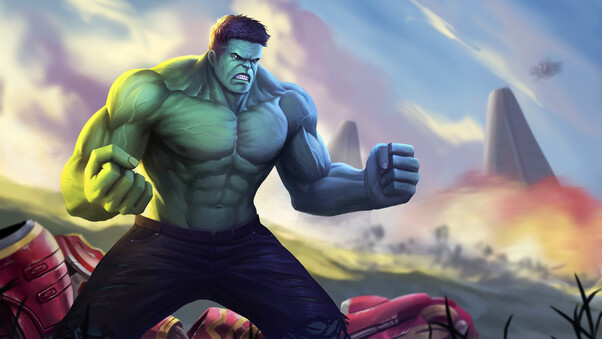 Hulk In Avengers Infinity War Artwork Wallpaper