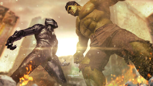 Hulk Vs Black Panther Wallpaper