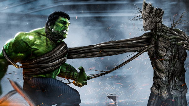 Hulk Vs Groot Wallpaper