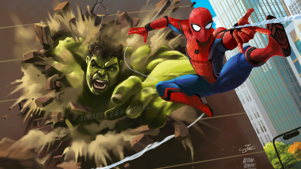 Hulk Vs Spiderman 4k Wallpaper