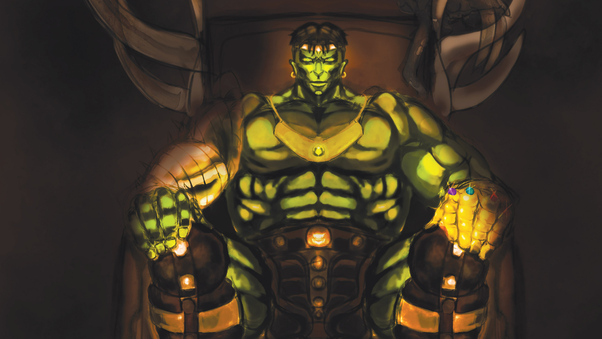 Hulk With Infinity Gauntlet Wallpaper