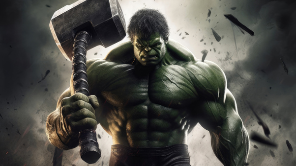 Hulk With Thor Hammer Wallpaper