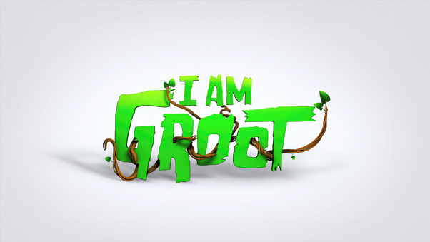 I Am Groot Logo Wallpaper