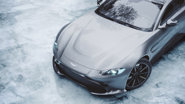Ice Cold Aston Martin Vantage Front Wallpaper