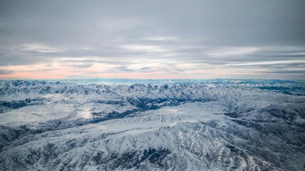Ice Covered Mountains Aerial Photography 5k Wallpaper