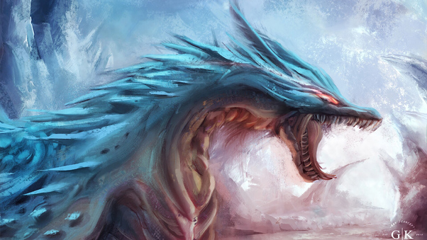 Ice Dake Dragon 4k Wallpaper
