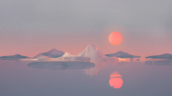 Iceberg Minimalist 4k Wallpaper