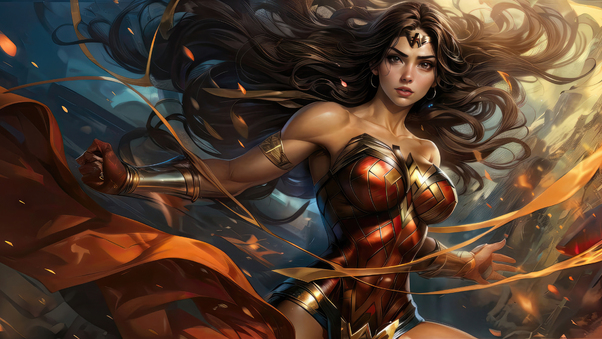 Iconic Wonder Woman Artwork Wallpaper