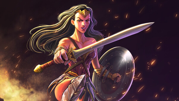 Illustration Of Wonder Woman Wallpaper