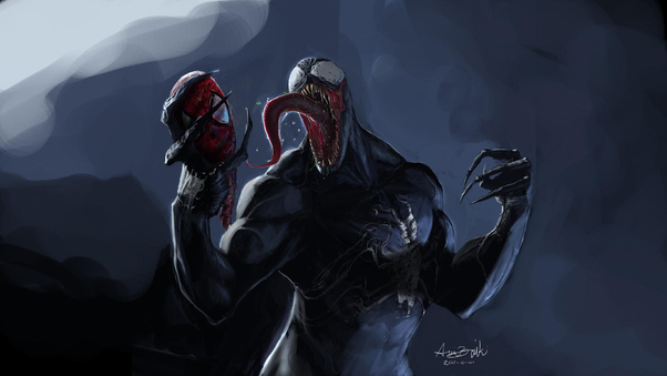 In Venom Hands Spider Mask Wallpaper