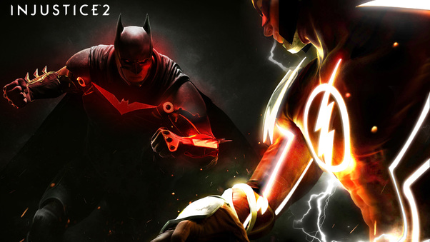 Injustice 2 Fanart Poster Batman Vs Flash 4k Wallpaper
