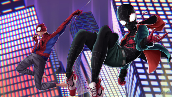 Into The SpiderVerse Art Wallpaper