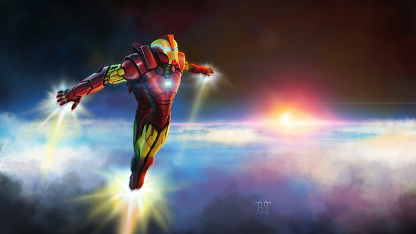 Iron Man Above Earth Wallpaper