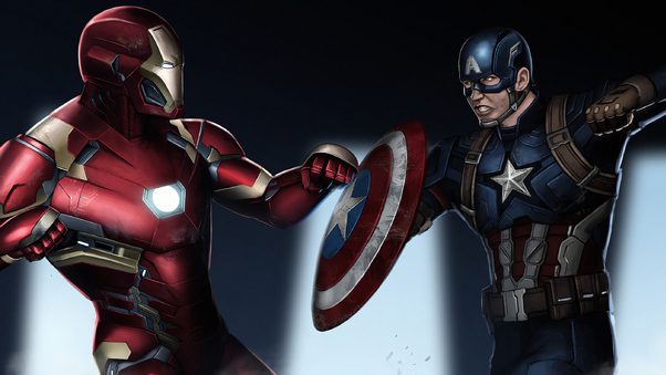 Iron Man And Captain America New Art Wallpaper