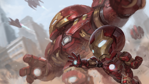 Iron Man And Iron Hulkbuster 4k Wallpaper