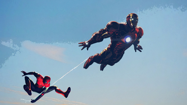 Iron Man And Spider Man Wallpaper