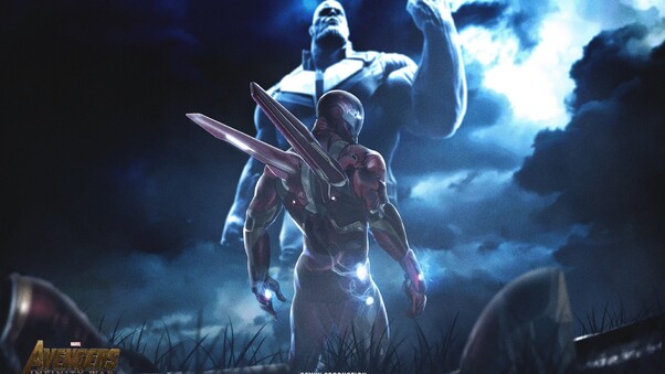 Iron Man And Thanos Artwork Wallpaper