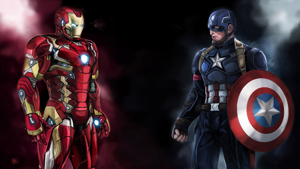 Iron Man Captain America 4k Art Wallpaper