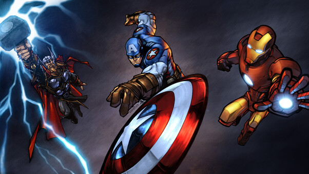 Iron Man Captain America Thor 10k Wallpaper