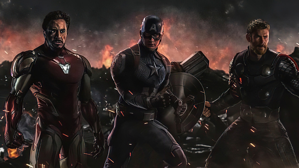 Iron Man Captain America Thor In Avengers Endgame Wallpaper