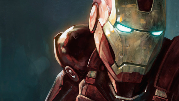 Iron Man Closeup Art Wallpaper
