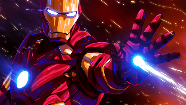 Iron Man Colorful Glowing Art Wallpaper