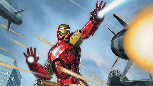 Iron Man Destroying Missile Wallpaper