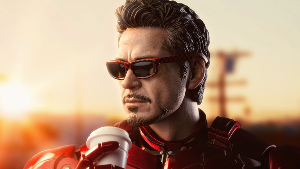 Iron Man Drinking Coffee Wallpaper