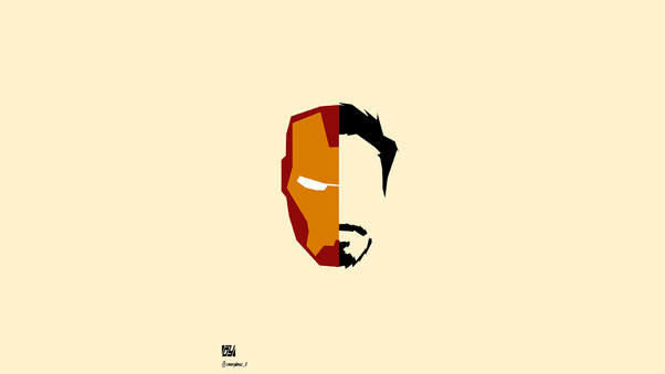 Iron Man Face Minimalism Wallpaper