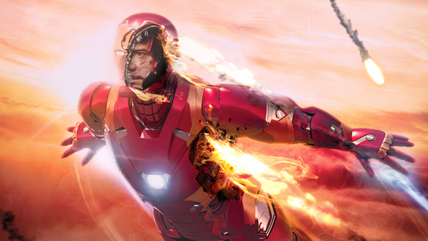 Iron Man Flying 4k Wallpaper