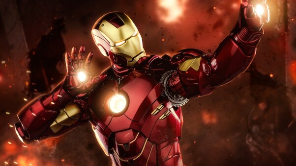 Iron Man Laser Firing Up Wallpaper